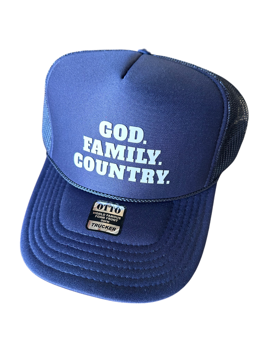 ADULT God Family Country Trucker Hat